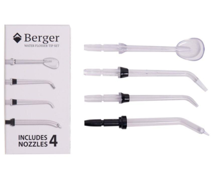 Końcówka do szczoteczek BERGER KOŃCÓWKI DO IRYGATORA BERGER  WF PREMIUM BIAŁE 4 SZT. ###